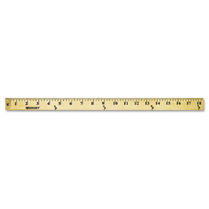 Wood Yardstick With Metal Ends, 36" Long. Clear Lacquer Finish