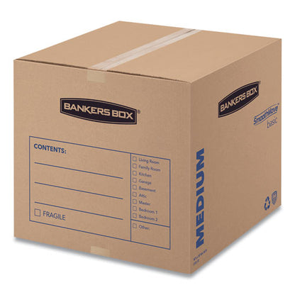 Smoothmove Basic Moving Boxes, Regular Slotted Container (rsc), Medium, 18" X 18" X 16", Brown/blue, 20/bundle