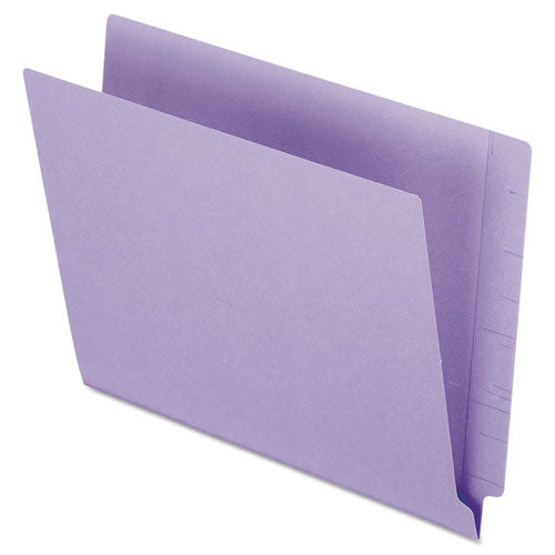 Colored End Tab Folders With Reinforced Double-ply Straight Cut Tabs, Letter Size, 0.75" Expansion, Purple, 100/box
