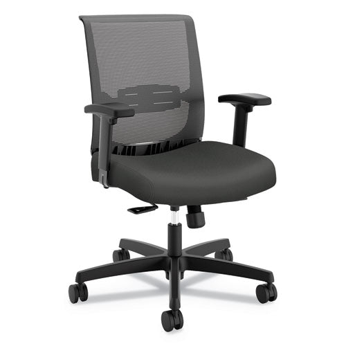 Convergence Mid-back Task Chair, Synchro-tilt And Seat Glide, Supports Up To 275 Lb, Iron Ore Seat, Black Back/base