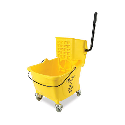 Pro-pac Side-squeeze Wringer/bucket Combo, 8.75 Gal, Yellow/silver