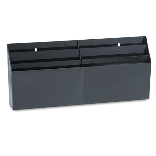 Optimizers Six-pocket Organizer, 6 Sections, Letter Size, 26.66" X 3.8" X 11.56" , Black