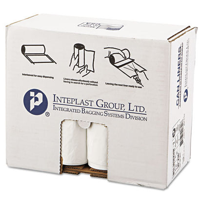 Low-density Commercial Can Liners, Coreless Interleaved Roll, 30 Gal, 0.7 Mil, 30" X 36", White, 25 Bags/roll, 8 Rolls/carton