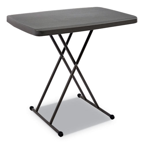 Indestructable Classic Personal Folding Table, 30" X 20" X 25" To 28", Charcoal