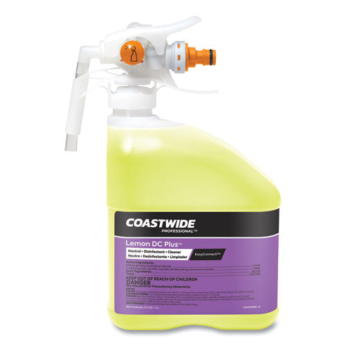 Dc Plus Neutral Disinfectant-cleaner Concentrate For Easyconnect Systems, Lemon Scent, 3.17 Qt Bottle, 2/carton