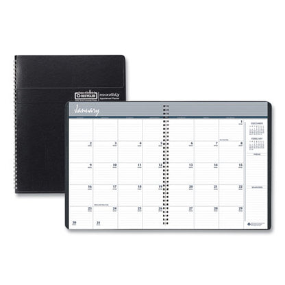 14-month Recycled Ruled Monthly Planner, 8.75 X 6.78, Black Cover, 14-month (dec To Jan): 2023 To 2025