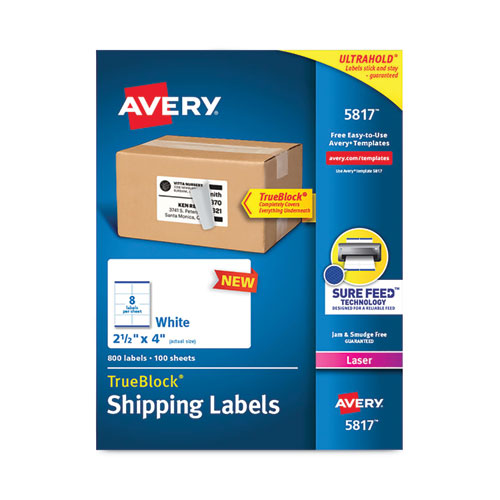 Shipping Labels With Trueblock Technology, Laser Printers, 2.5 X 4, Wh ...
