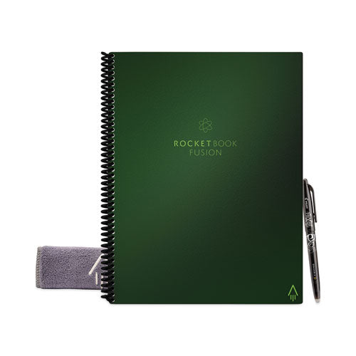 Fusion Smart Notebook, Seven Assorted Page Formats, Terrestrial Green Cover, (21) 11 X 8.5 Sheets