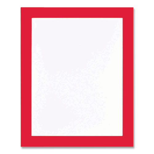 Self Adhesive Sign Holders, 11 X 17 Insert, Clear With Red Border, 2/pack