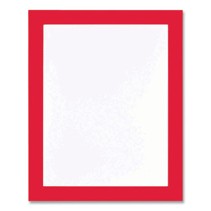 Self Adhesive Sign Holders, 11 X 17 Insert, Clear With Red Border, 2/pack