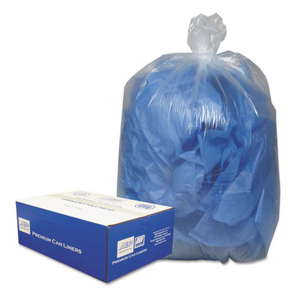 Linear Low-density Can Liners, 60 Gal, 0.9 Mil, 38" X 58", Clear, 10 Bags/roll, 10 Rolls/carton