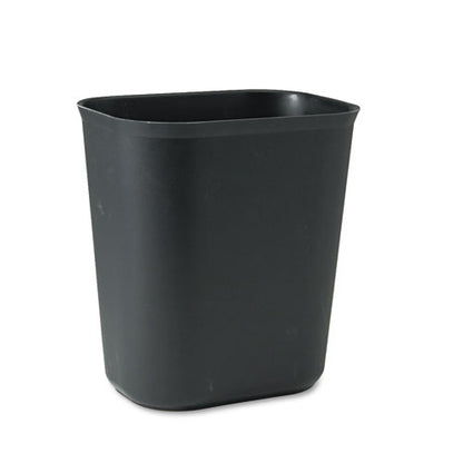 Fiberglass Wastebasket, 3.5 Gal, Fiberglass, Black