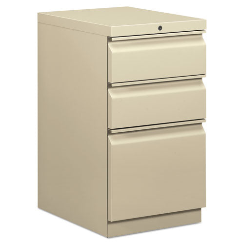 Mobile Pedestals, Left Or Right, 3-drawers: Box/box/file, Legal/letter, Putty, 15" X 20" X 28"