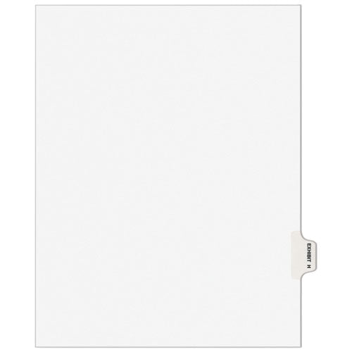 Avery-style Preprinted Legal Side Tab Divider, 26-tab, Exhibit H, 11 X 8.5, White, 25/pack, (1378)