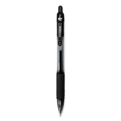 Z-grip Ballpoint Pen, Retractable, Medium 0.7 Mm, Black Ink, Clear/black Barrel, 12/pack