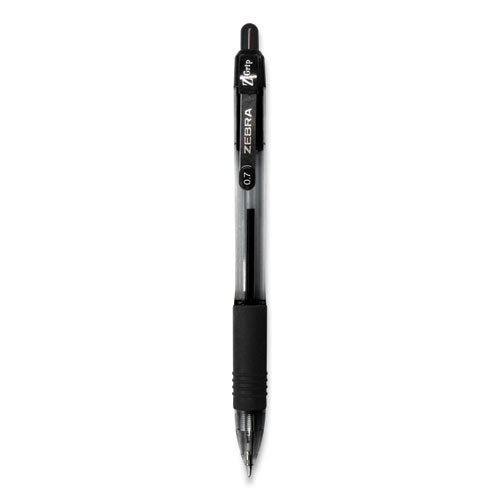 Z-grip Ballpoint Pen, Retractable, Medium 0.7 Mm, Black Ink, Clear/black Barrel, 12/pack