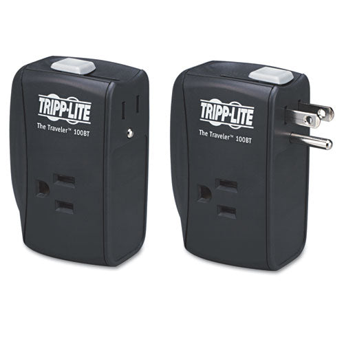 Protect It! Portable Surge Protector, 2 Ac Outlets, 1,050 J, Black