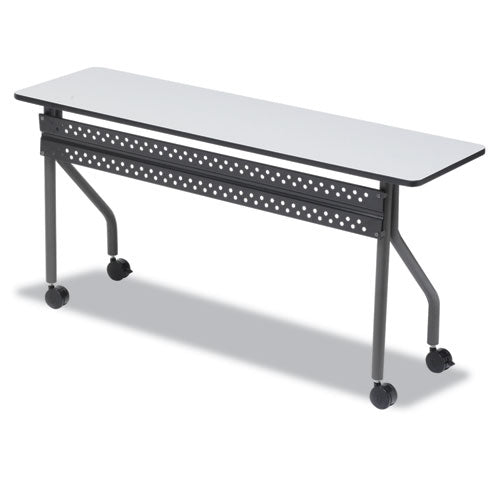 Officeworks Mobile Training Table, Rectangular, 72" X 18" X 29", Gray/charcoal