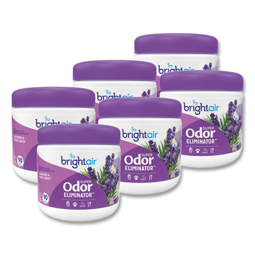 Super Odor Eliminator, Lavender And Fresh Linen, Purple, 14 Oz Jar, 6/carton