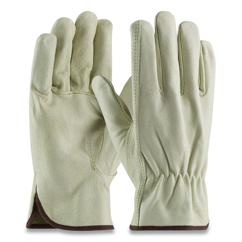 Top-grain Pigskin Leather Drivers Gloves, Economy Grade, Large, Gray