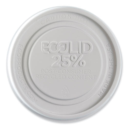 Evolution World Ecolid 25% Recycled Food Container Lid, Fits 12 To 32 Oz Containers, White, Plastic, 500/carton