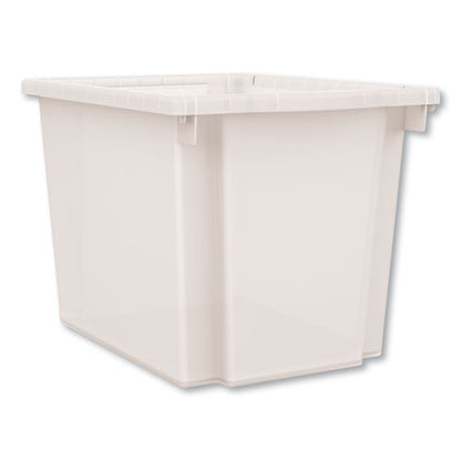 Flagship Storage Bins, 3 Sections, 12.75" X 16" X 12", Translucent White