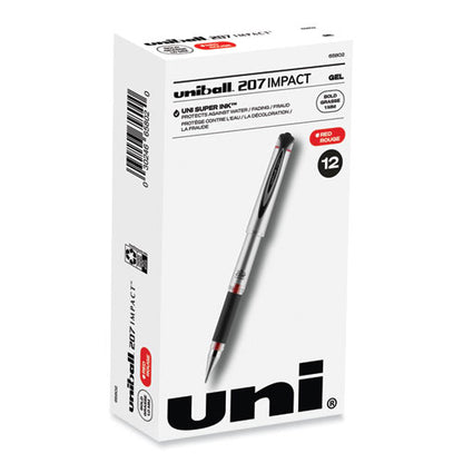 207 Impact Gel Pen, Stick, Bold 1 Mm, Red Ink, Silver/black/red Barrel