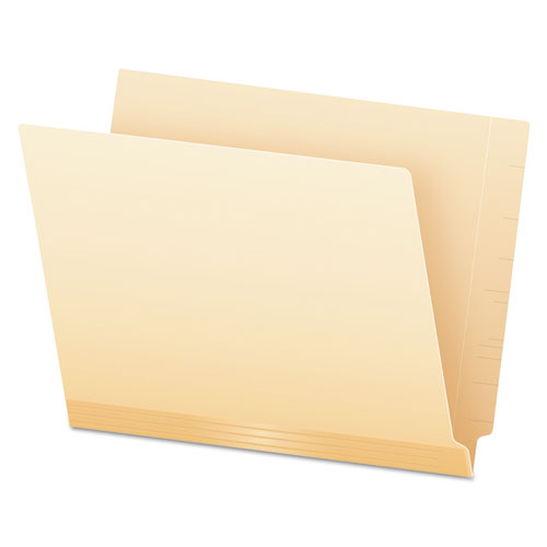 Manila Laminated Spine Shelf File Folders, Straight Tabs, Letter Size, Manila, 100/box