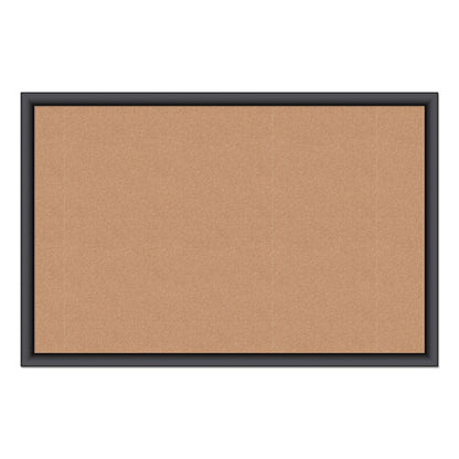 Cork Bulletin Board, 35 X 23, Tan Surface, Black Frame