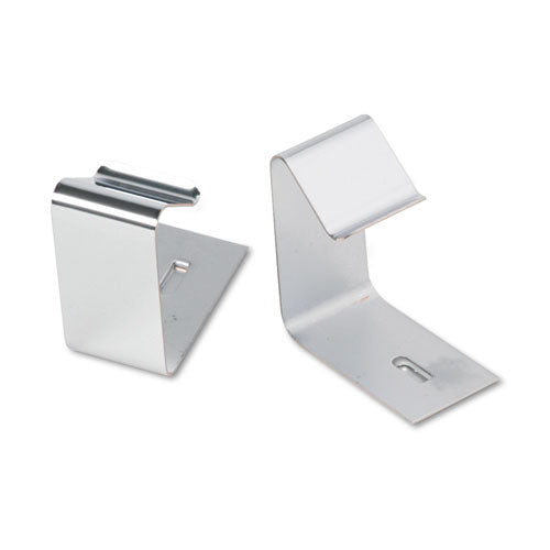 Flexible Metal Cubicle Hangers, For 1.5" To 2.5" Thick Partition Walls, Silver, 2/set