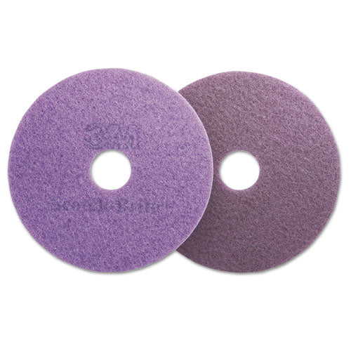 Diamond Floor Pads, 20" Diameter, Purple, 5/carton