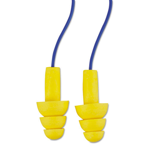 E-a-r Ultrafit Reusable Earplugs, Corded, 25 Db Nrr, Blue/yellow, 2,000 Pairs