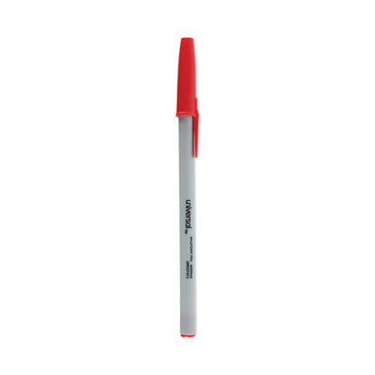 Ballpoint Pen, Stick, Medium 1 Mm, Red Ink, Gray/red Barrel, Dozen