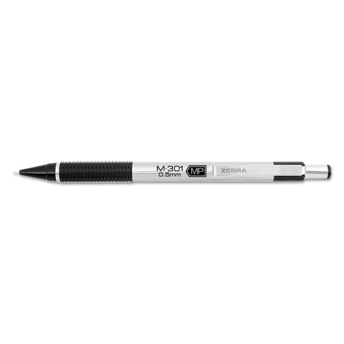 M-301 Mechanical Pencil, 0.5 Mm, Hb (#2), Black Lead, Silver/black Barrel, Dozen