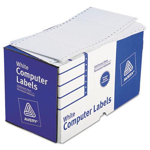 Dot Matrix Printer Mailing Labels, Pin-fed Printers, 2.94 X 5, White, 3,000/box