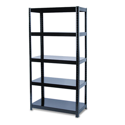 Boltless Steel Shelving, Five-shelf, 36w X 18d X 72h, Black