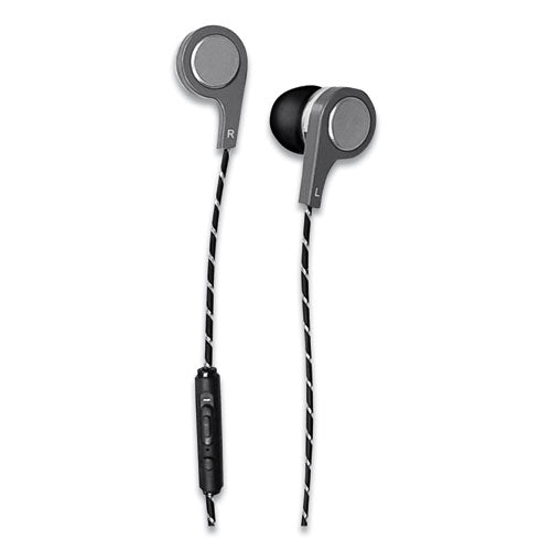 Bass 13 Metallic Earbuds With Microphone, 4 Ft Cord, Silver