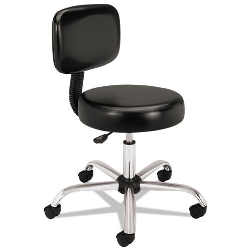 Adjustable Task/lab Stool, Supports Up To 250 Lb, 17.25" To 22" Seat Height, Black Seat/back, Steel Base