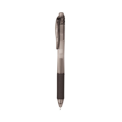 Energel-x Gel Pen, Retractable, Fine 0.5 Mm Needle Tip, Black Ink, Clear/black Barrel, 24/pack