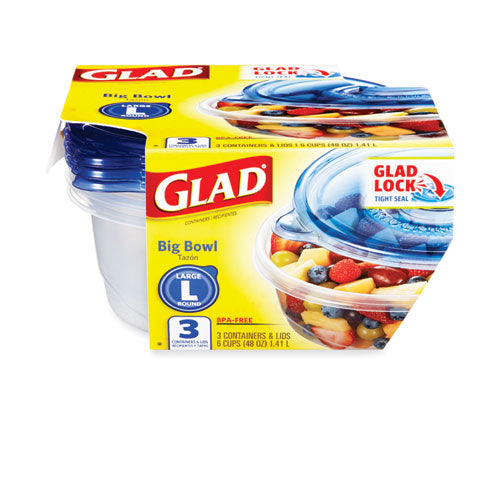 Set of 2 Glad 25 oz and 9-1/2 oz Food Storage Containers Blue