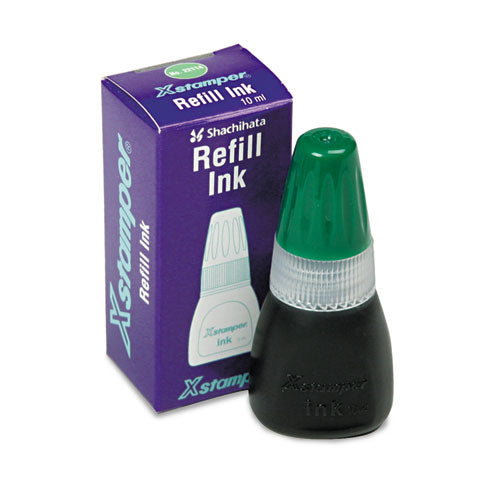 Refill Ink For Xstamper Stamps, 10 Ml Bottle, Green