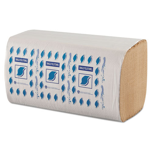 Single-fold Paper Towels, 1-ply, 9 X 9.25, Kraft, 334/pack, 12 Packs/carton