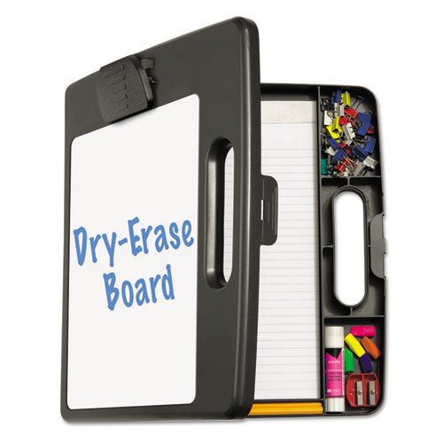 Portable Dry Erase Clipboard Case, 0.5" Clip Capacity, Holds 8.5 X 11 Sheets, Charcoal