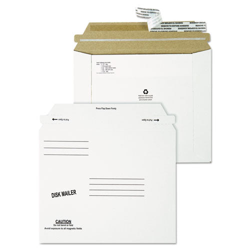 Economy Disk/cd Mailer For Cds/dvds, Square Flap, Redi-strip Adhesive Closure, 7.5 X 6.06, White, 100/carton