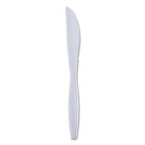 Heavyweight Wrapped Polypropylene Cutlery, Knife, White, 1,000/carton