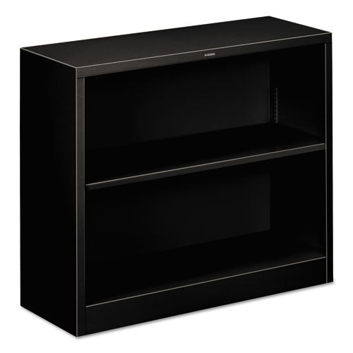 Metal Bookcase, Two-shelf, 34.5w X 12.63d X 29h, Black