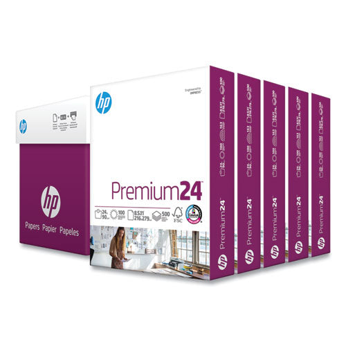 Premium24 Paper, 98 Bright, 24 Lb Bond Weight, 8.5 X 11, Ultra White, 500 Sheets/ream, 5 Reams/carton