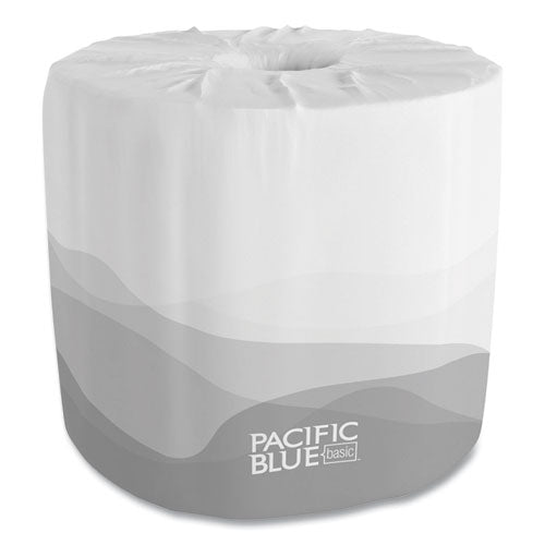 Pacific Blue Basic Bathroom Tissue, Septic Safe, 1-ply, White, 1,210 Sheets/roll, 80 Rolls/carton