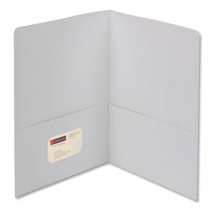 Two-pocket Folder, Textured Paper, 100-sheet Capacity, 11 X 8.5, White, 25/box