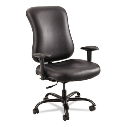 Optimus High Back Big And Tall Chair, Vinyl, Supports Up To 400 Lb, 19" To 22" Seat Height, Black